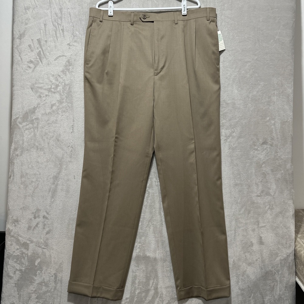 Lauren Ralph Lauren Mens Classic Fit Wool Dress Pants Pleated Front Tan Sz 40x32